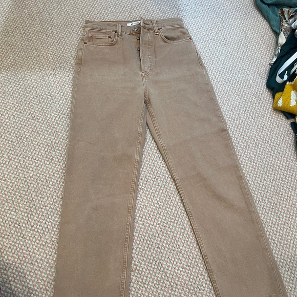Re/done light brown/beige jeans. - Picture 1 of 4